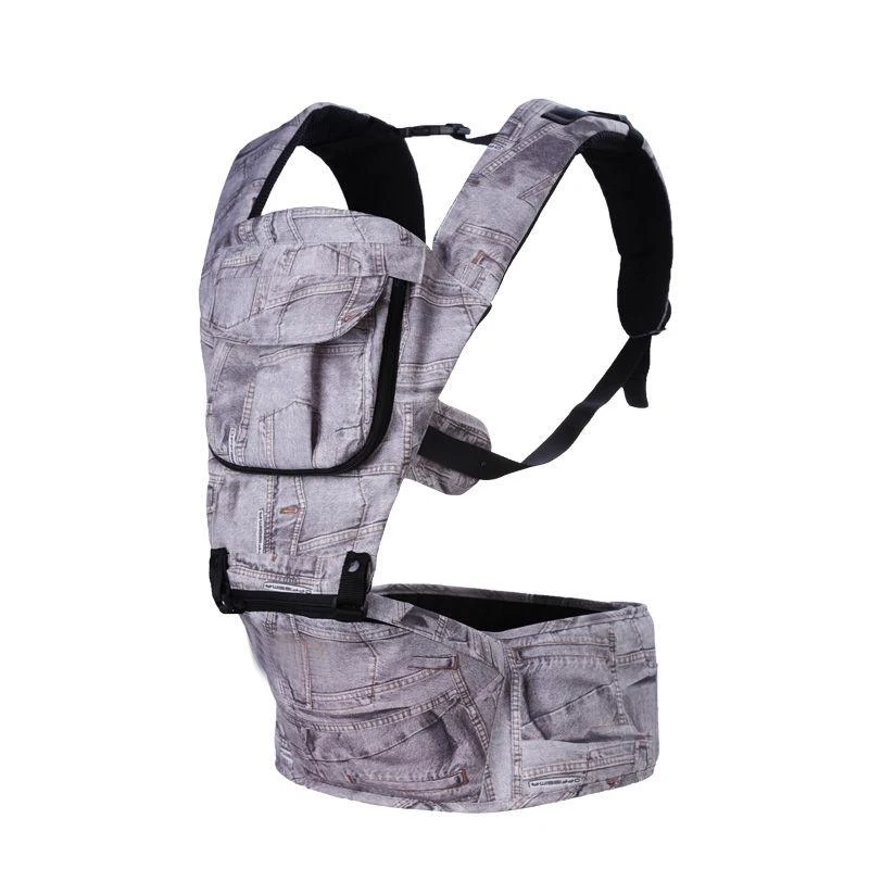 Brightbebe Comfortable Padded Baby Hip Carrier Adjustable Strap Nonslip Waist Stool Breathable Baby Seat Carrier for Newborn