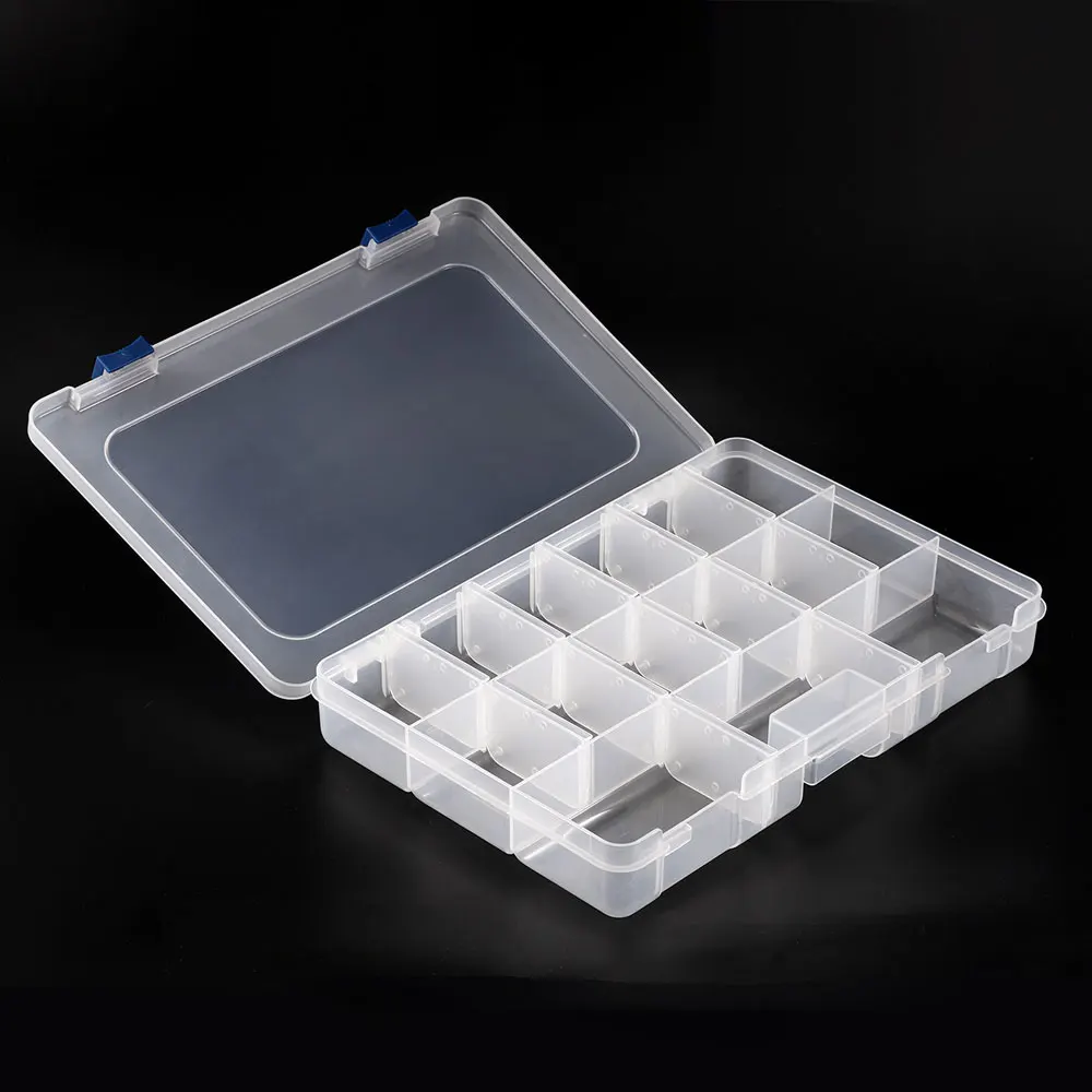 Adjustable fish hook container transparent plastic bait box bait hook storage bracket fishing tackle box fish lure and hook box