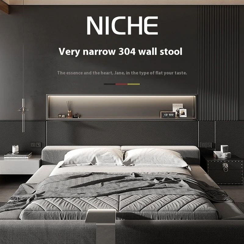 Fan Da 304 Stainless Steel Corner Niche Cabinet Partition Metal TV Rack Kitchen Bathroom Storage Finished Embedded Storage Rack