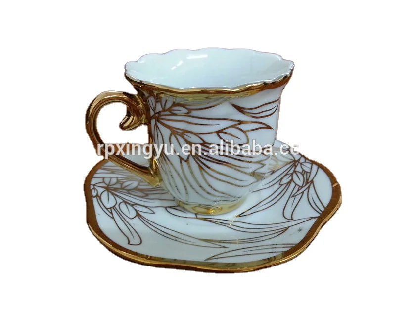90cc porcelain silver tea cup set