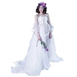 New White Maternity Gown Dresses For Photography Pregnant women Maternity Photo Shoot Dresses for mommy ropa de embarazada