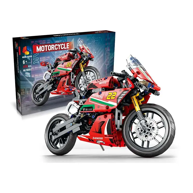 Technology Motorcycle Building Blocks 470 Pcs Construction Toys Motorcycle Model Building Bricks Sets
