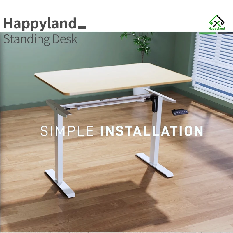 Ergonomic electric stand up desk height adjustable office workstation computer standing desk frame lift table for for study
