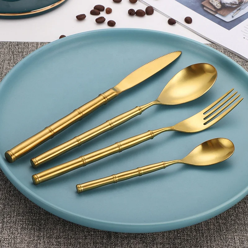 Хит продаж набор металлических столовых приборов из нержавеющей стали 18/8 4 шт.