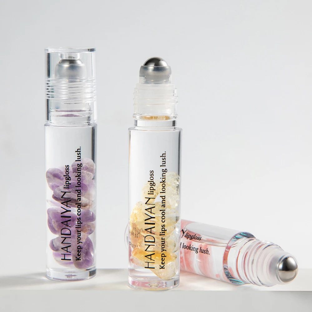 
Holu Private Label Crystal Stone Roll-On Lip Oil Plumper Clear Plumping Lip Gloss Sexy Liquid Lipstick 