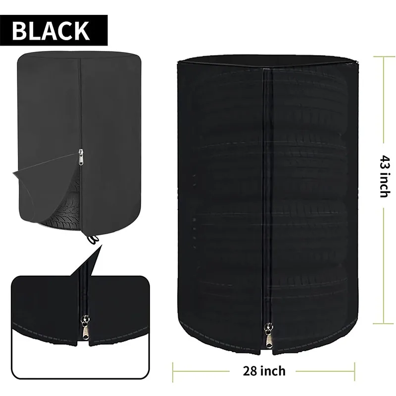 Factory Customized 420d Oxford Cloth Car Spare Tire Season Change Cover 4 Tire Covers Stacked Dust Sunscreen Waterproof PVC