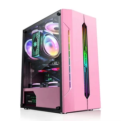 New Product Power Train ES280 Pink Green PC CASE FULL TOWER Gaming Computer Case PC