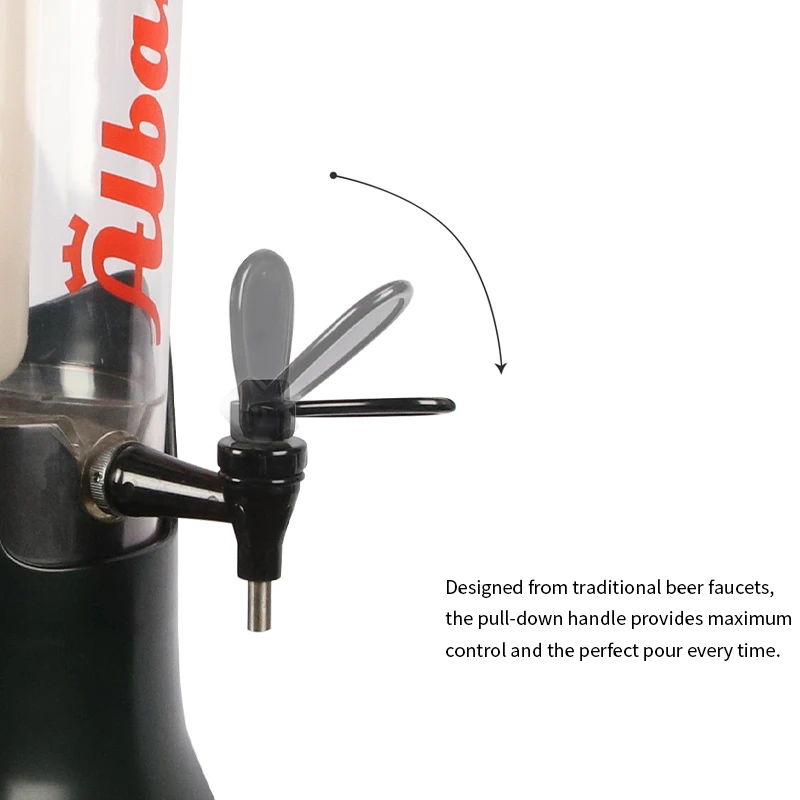 3L Beer Tower Beverage beer dispenser for sale Juice cold drink dispenser with ice tube for bar