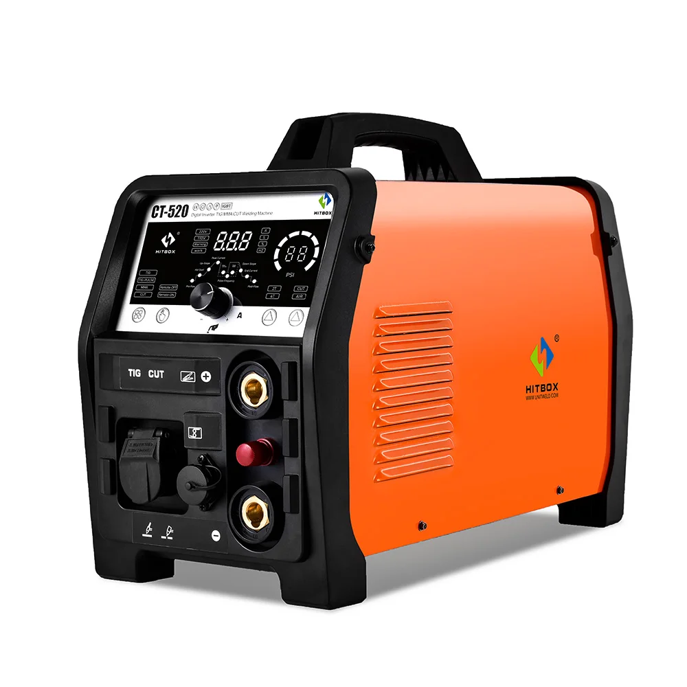 New Design HITBOX 4 in1 plasma cutter  TIG TIG Pulse/MMA CT520 welding machine 5 in 1 ac/dc tig hf