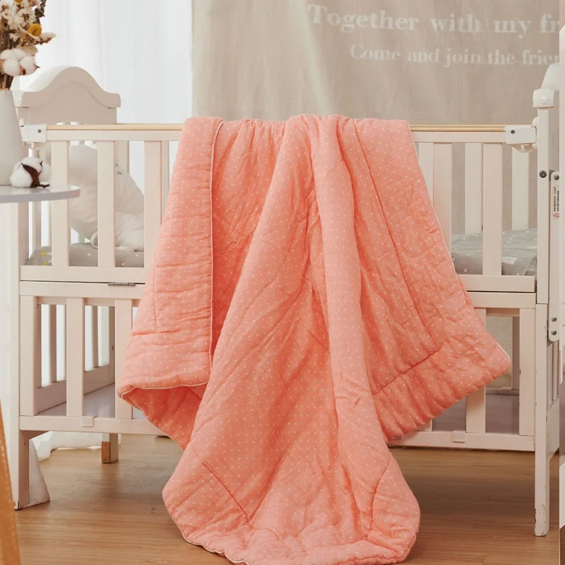 100% Organic Cotton Knitted Soft Baby Blanket Baby Quilt Blanket Factory Sale