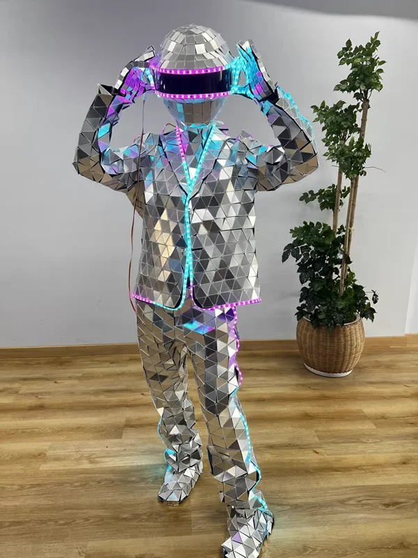 Hot sale Cheaper price LED & Mirror man costume helmet with remote controller for sale