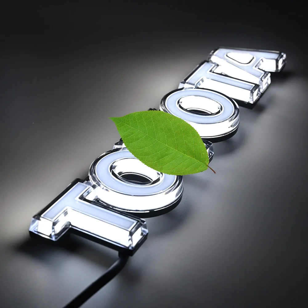 Illuminated ABS flashing LED Car Front Grill Badge Led Logo Light Emblem for  toyota fj150 land cruiser