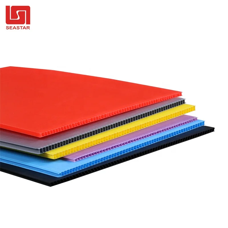 customized hollow board manufacturer 2-8mm thick waterproof cuttable pattern pp polypropylene corrugated sheet