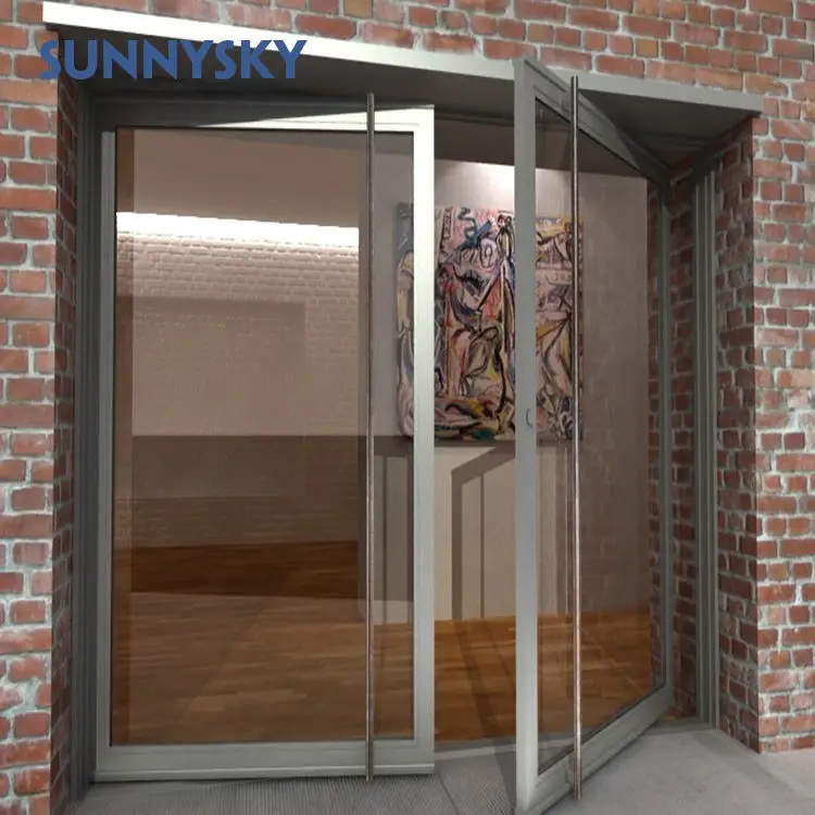 XIYATECH high quality commercial modern aluminum glass exterior storefront main entry entrance pivot door