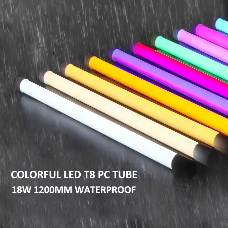 Высококачественные светодиодные трубки T8 RGB 4ft IC Driver PF0.5 люминесцентные лампы AC85-265V 1200 мм для украшения дома