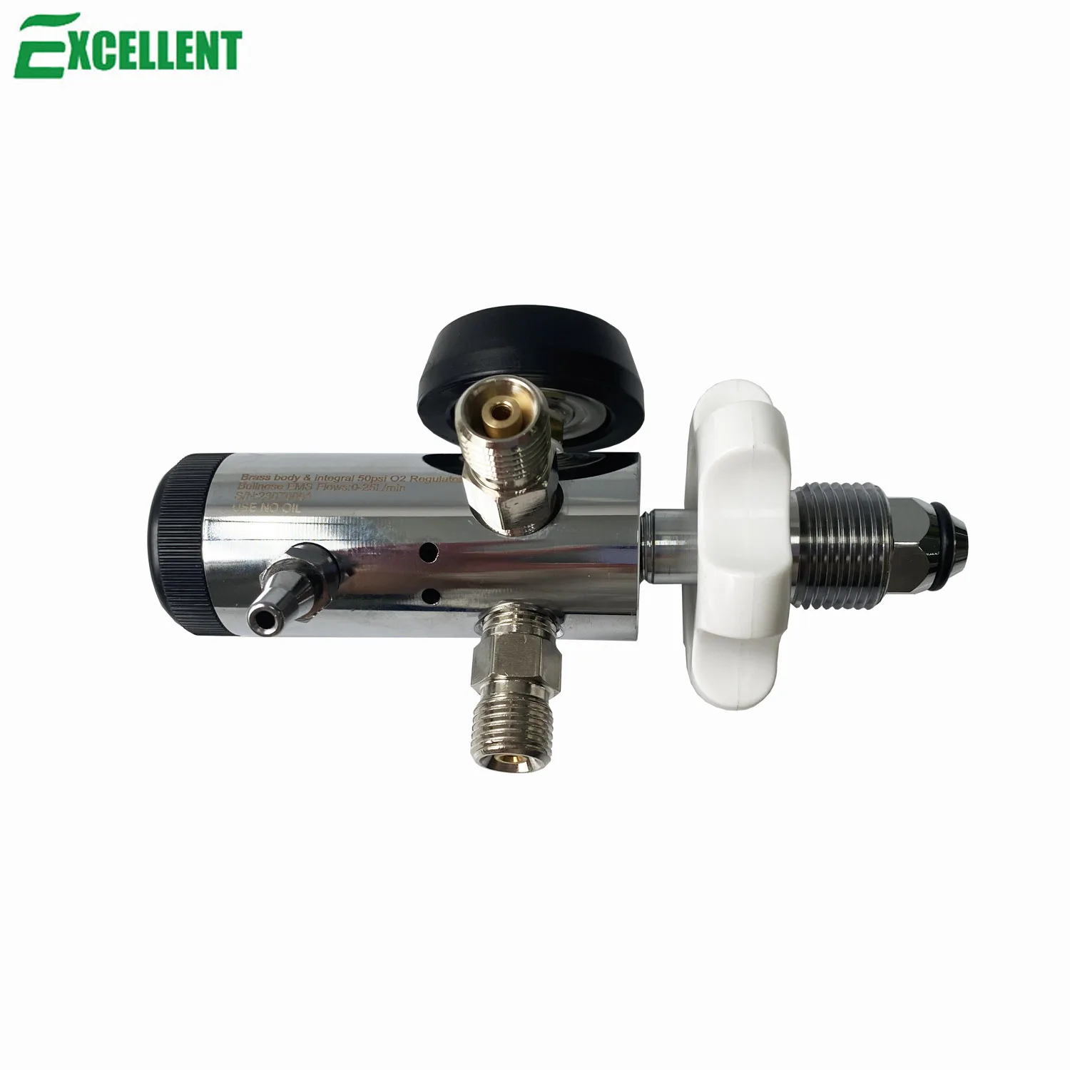 Bullnose EMS Medical Oxygen Pressure Regulators for Oxygen Therapy Hospital Equipment 25LPM, Brass Internal