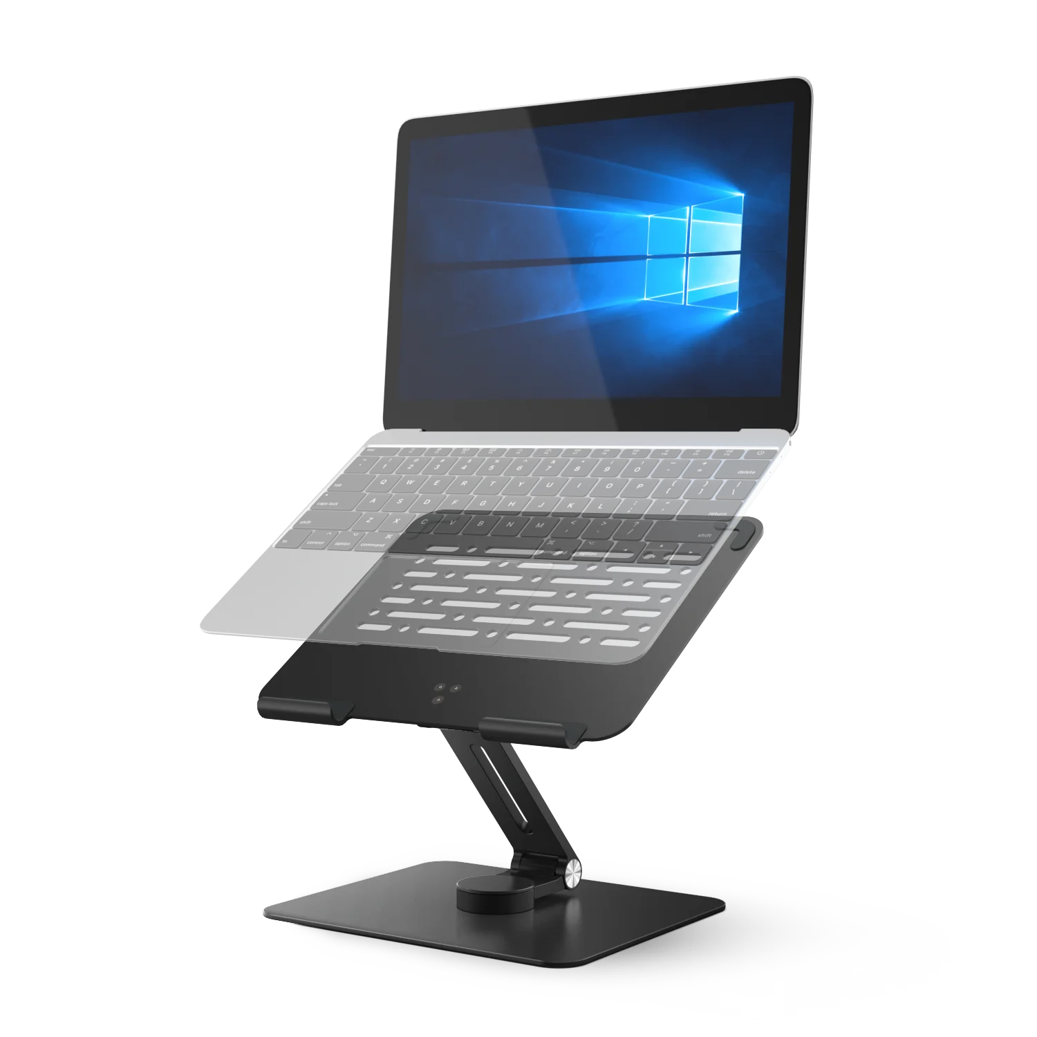 Winstars Adjustable Height Aircooled Foldable Desktop Supporter Holder Metal Folding Laptop Stand