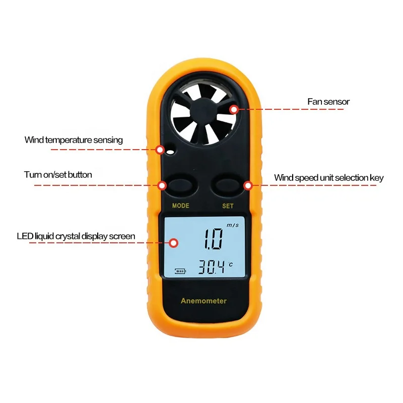 Pocket Mini Anemometer Wind Display Anemometer Digital Anemometer