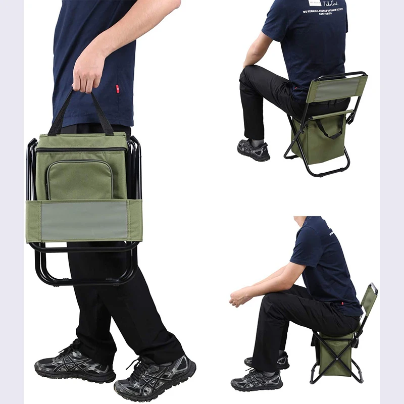 Multiple Types Fishing Camping Chairs Wholesale Portable Folding Stool With Cooler Pack Insulated Backpack Beach Chair