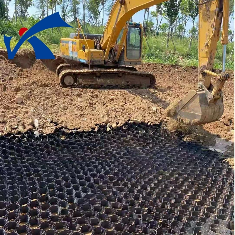 Textured and Perforated HDPE honey comb Plastic Geocell manufacturer price gravel grid geo cell for road construction