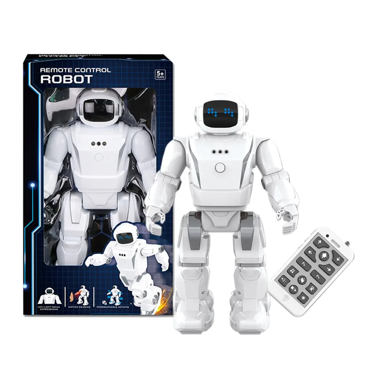 Hot Sale Programmable Robot With Multi-function LED Light Facial Expressions Gesture Sensing Educational Smart Robot Toy
