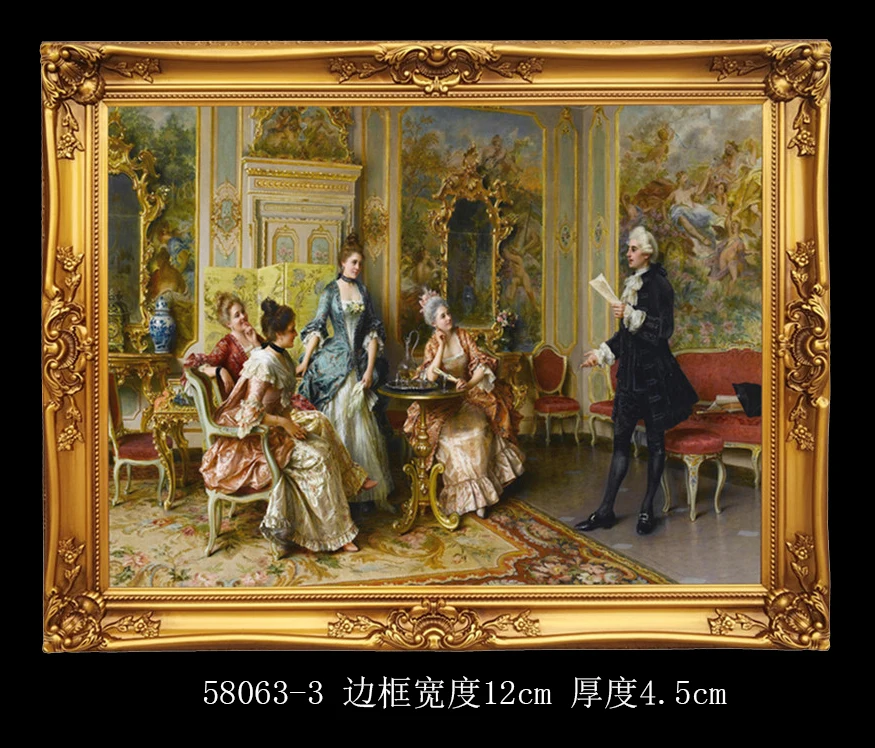 Custom Gold Color Baroque Style Solid Wood Carved Frame For Wall Decorative Vintage Big Mirror Frame