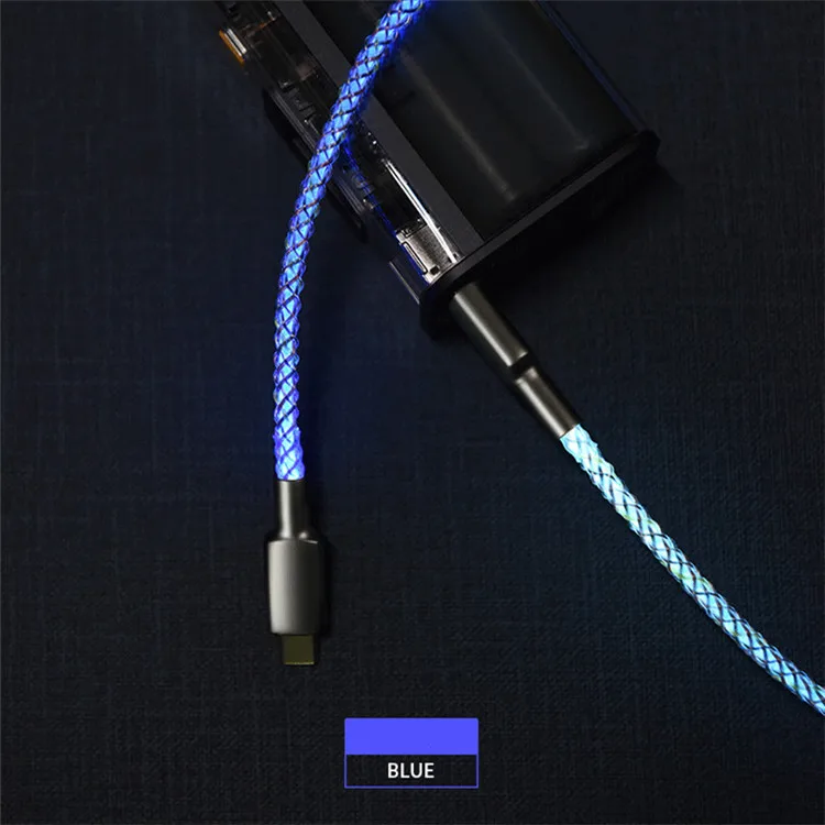 High Quality LED Shining USB Type-C Data Cable Mobile Phone Charging Cables for iPhone for Samsung Cell Phone Charging Cables