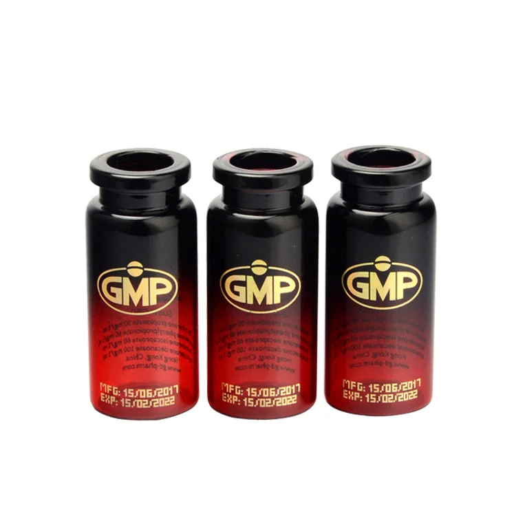 Empty red medical vial 10ml package glutathione injection vial small lab glass seal vial bottles sterile reagent sample