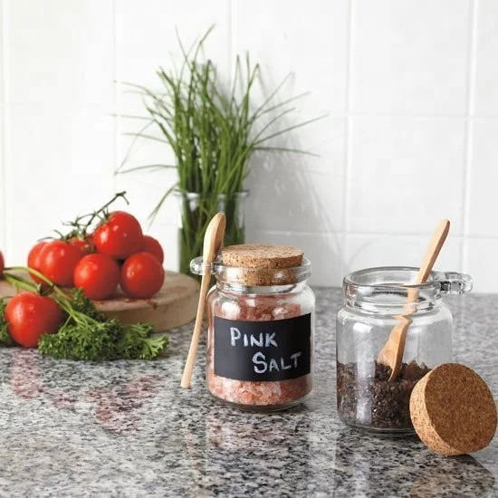 Wholesale Glass jar with wooden lid and spoon