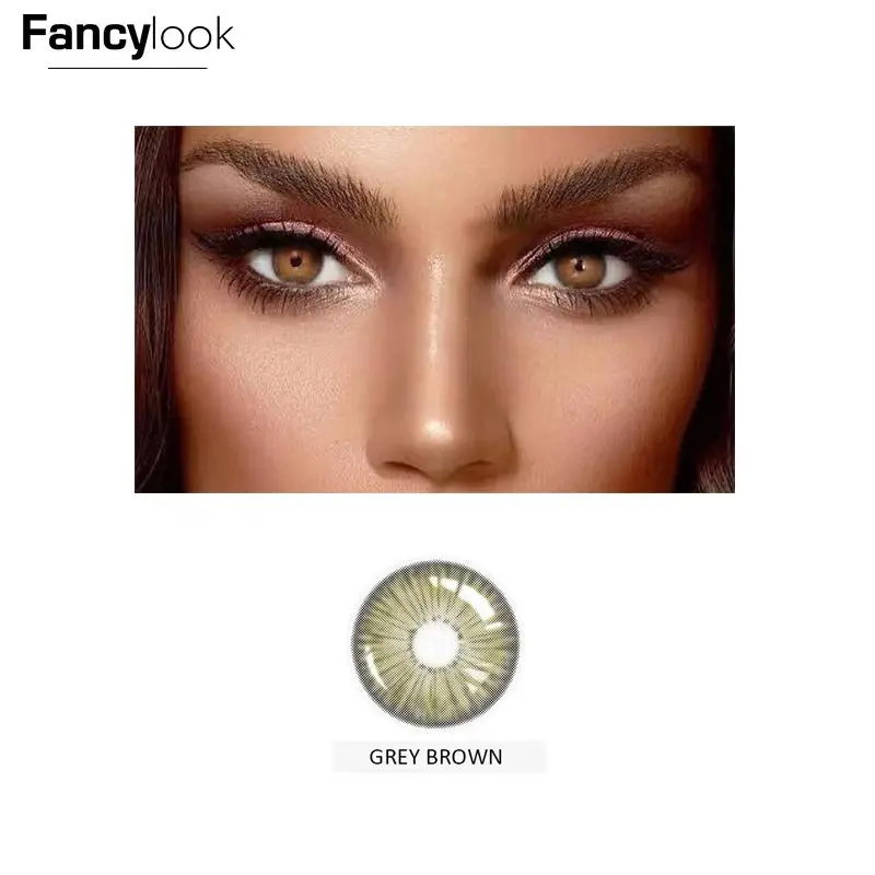 Realcon fancy look new arrival gray brown Color Contact Lenses new fashion eye colored contacts natural