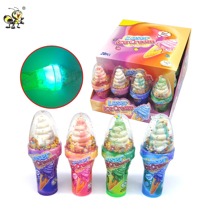 Manufacturer wholesale ice cream glow sweet candy toys kids lollipop