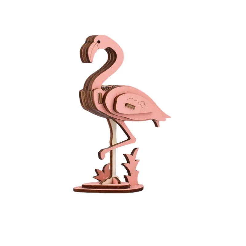 Cheap Wooden 3D Puzzle Educational toys unique shaped simple Jigsaw Puzzles Animal Dinosaur Shape for kids DIY Games