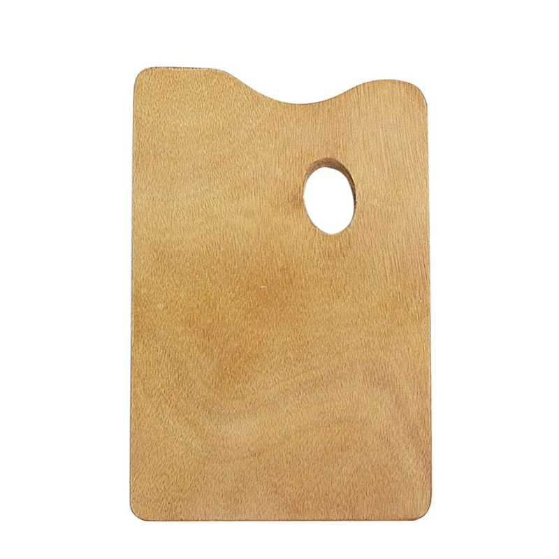 Wooden Paint Palette Square Oil Painting Palette with Thumb Hole for Acrylic Watercolor Oil with Holes