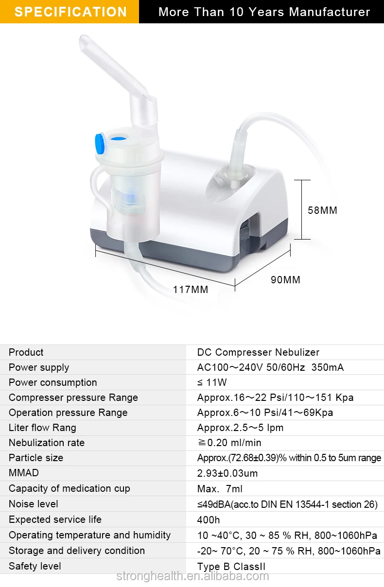 Medical Compressor Nebulizer Potable Mini DC Nebulizer Compressor Machine