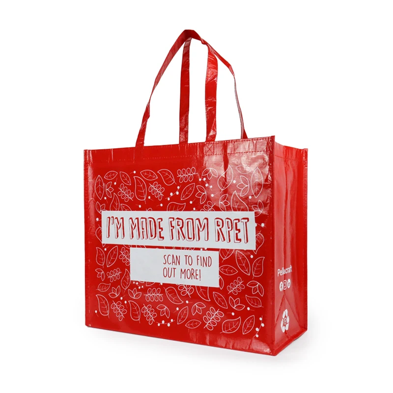 Wholesale Custom Eco-Friendly RPET Non-Woven Tote Bag Fabric PP Woven Recyclable Laminated for Packaging Promotion Shopping