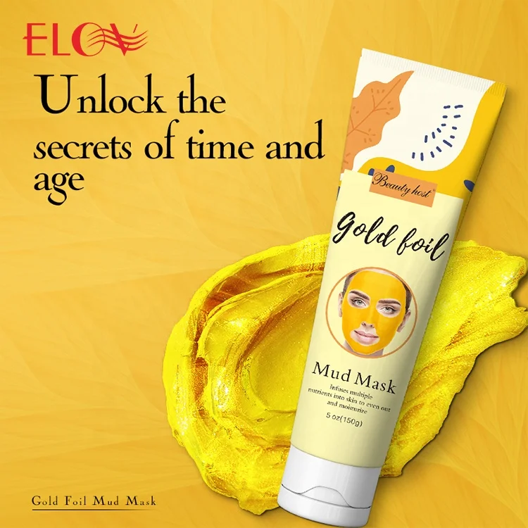 Top Sale Gold Foil Facial Mud Mask Organic Plant Extract Anti Aging Oil Control Wrinkles Reduction Fade Fine Lines Brightening