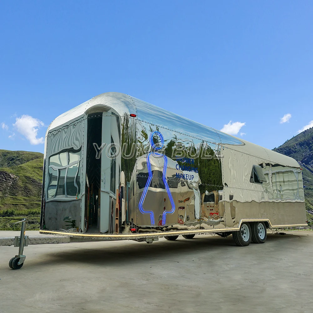 Custom style China Factory Direct multifunctional Mirror Stainless Steel Bathroom trailer Camp travel trailer