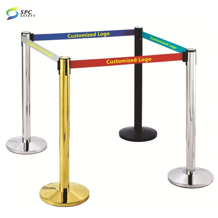 Reinforced plastic FRP High voltage electric danger insulation keep out safety post Dual Retractable belt barrier stanchions
