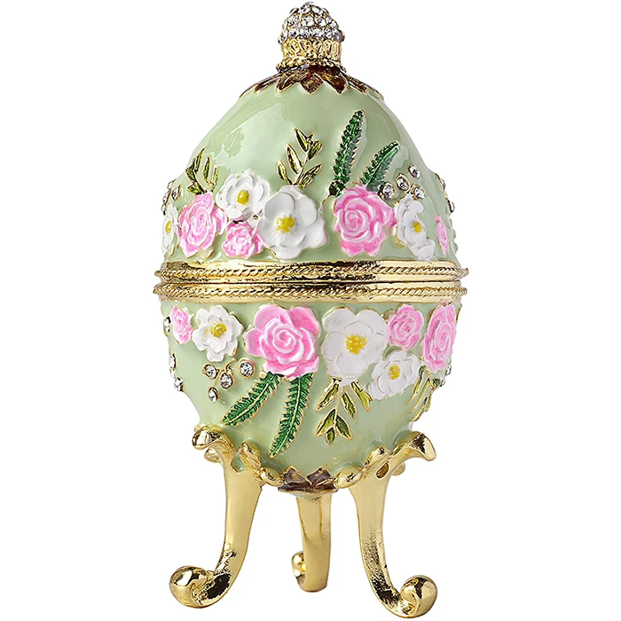 Классическое винтажное яйцо Faberge с яркой эмалью и сверкающими стразами шкатулка для ювелирных изделий