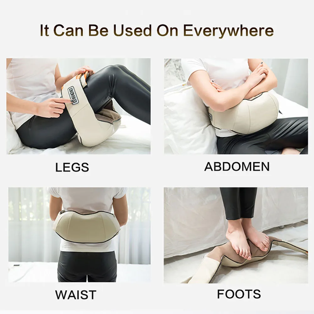 Neck Massager Roller with Heat Back Massager Deep Tissue Neck and Shoulder Massager for Body Muscle Pain Relief at Home use