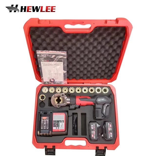 HEWLEE HZT-300 300sqmm Handheld Mini Intelligent Electric Battery Hydraulic Cable Lug Crimping Tools AWG Lug