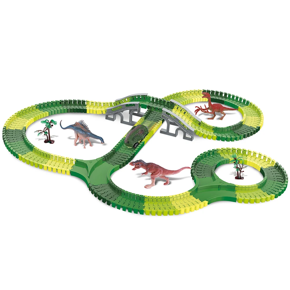New 246PCS Race Tracks Electric Engineering Track Car Railway Vehicles Slot Toy Education Assemble Toy for Kids