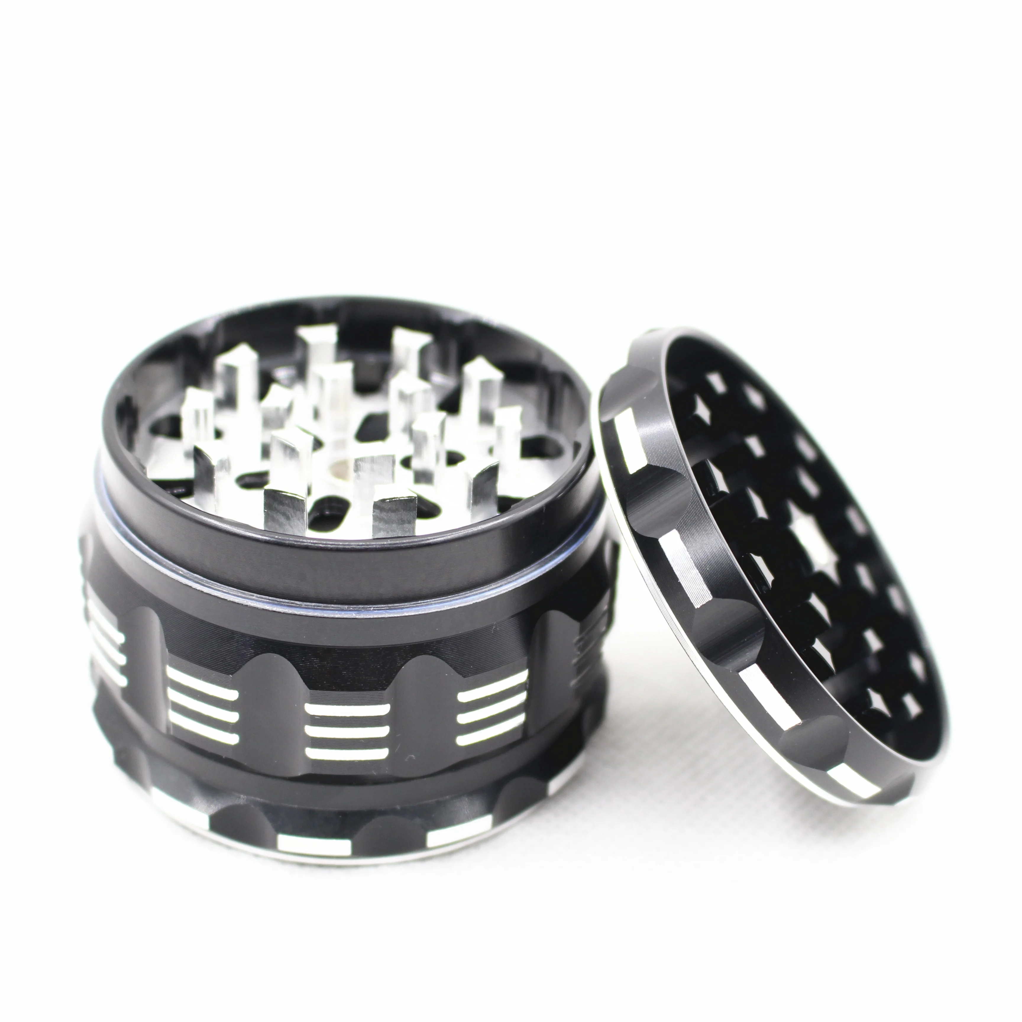 
Sharp Concave Polygon Herb Grinder New Style 4Parts Aluminum 6Colors Dia 63mm Tobacco Crusher 