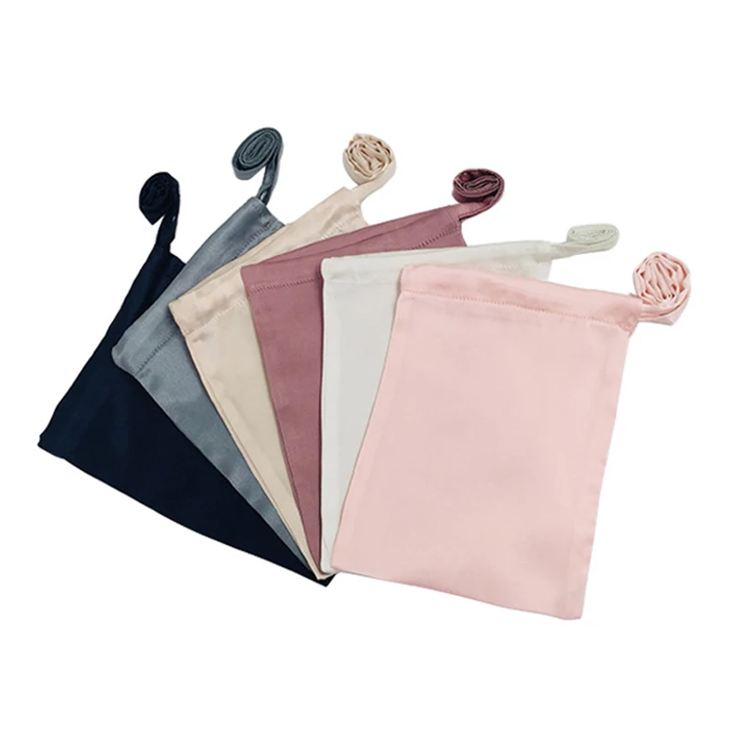 Новый продукт, 100% натуральный шелк, шелковые Сумки на шнурке с логотипом