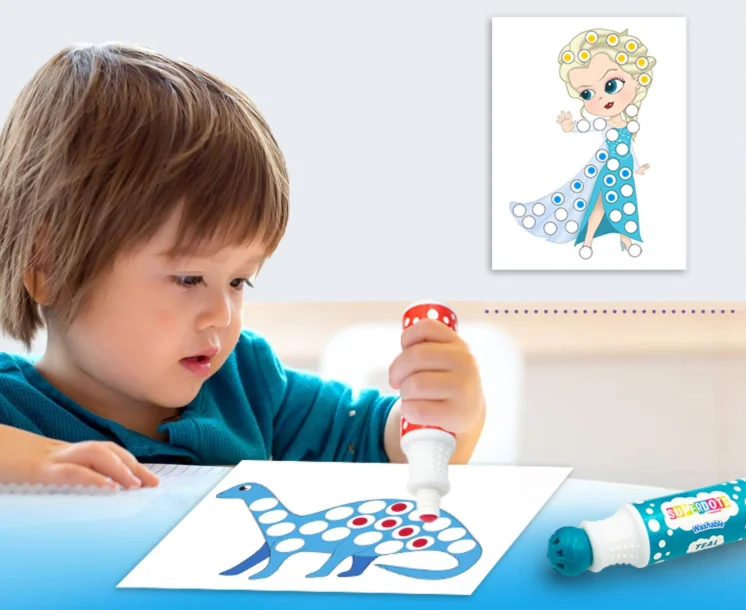 kids education toys DIY Washable Dot Marker, 12 colors Non-Toxi erasable graffiti pen toddler bingo dabber stationery gift