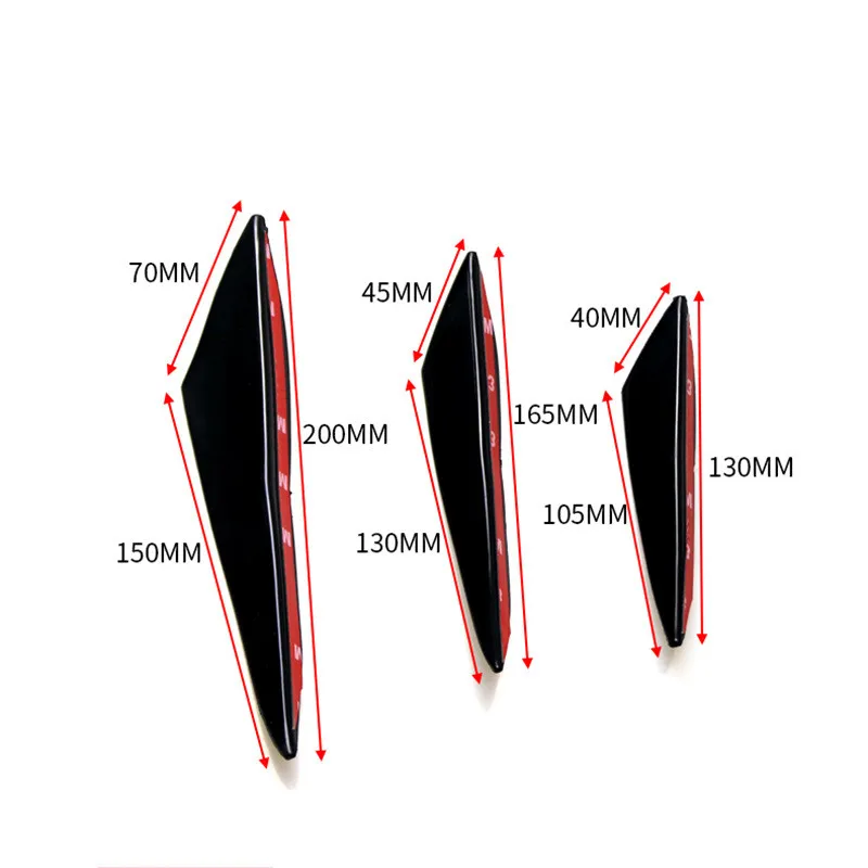 6pcs/set Universal Front Bumper Lip Decoration Diffuser Splitter Fins Body Spoiler Canards Valence Chin Car Tuning Canard