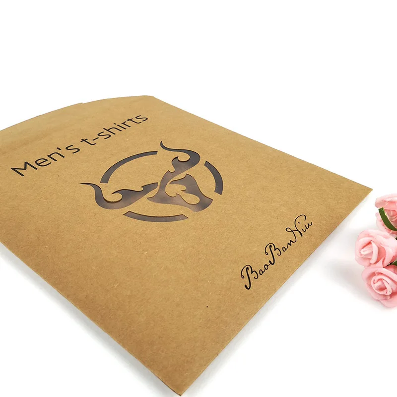 custom printed T-shirt kraft paper envelopes for men's underwear brown craft envelopes panty envelope packaging