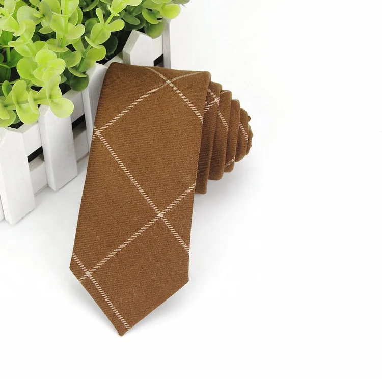 Modern high quality stripe d1096 men casual cotton 6cm necktie plain cotton tie
