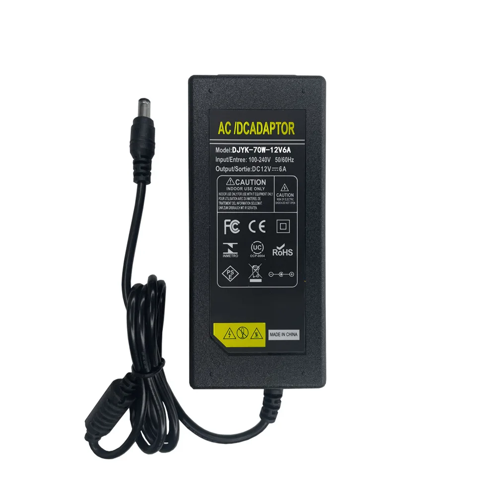 Высокое качество 12V 6A 72W AC DC адаптер питания одиночный с настольным компьютером