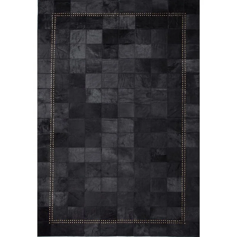 Riveted Cowhide Black Rug New Design Modern rug Handmade carpets for home and office decorations